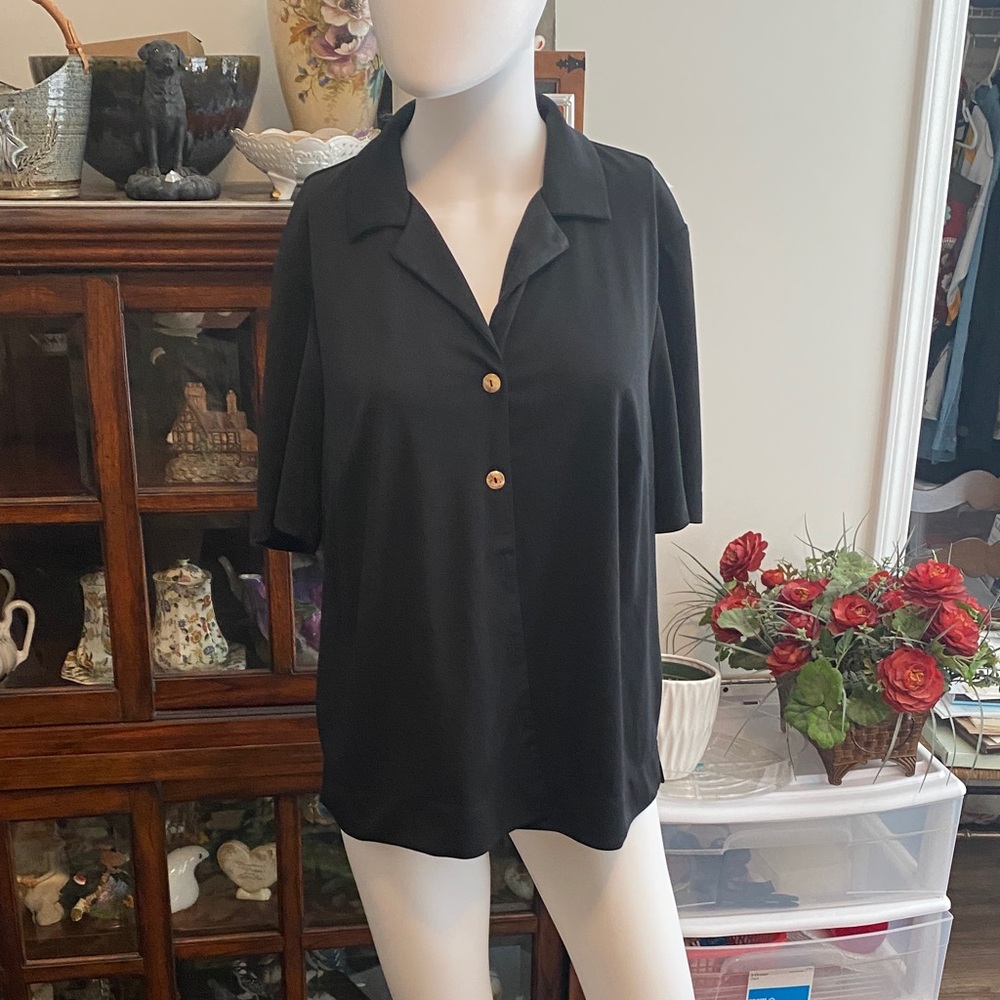 Classic Black Button Down Women's Shirt